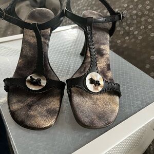 Andrew Stevens Black and Brown Women's Sandals